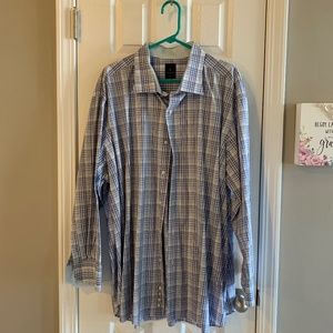 Tailorbyrd 1930 Collection Grey and Purple Striped Long Sleeve Button Down 3XL